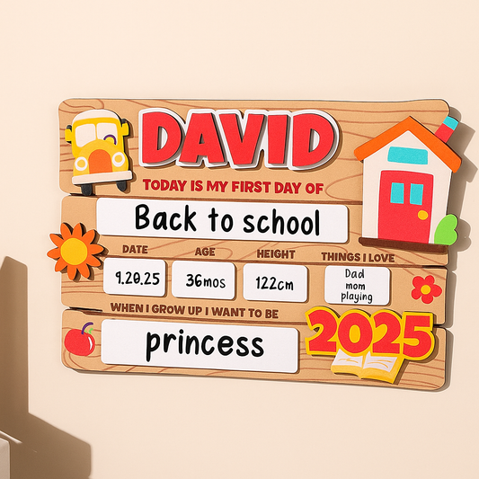 Personalized First Day of School Sign
