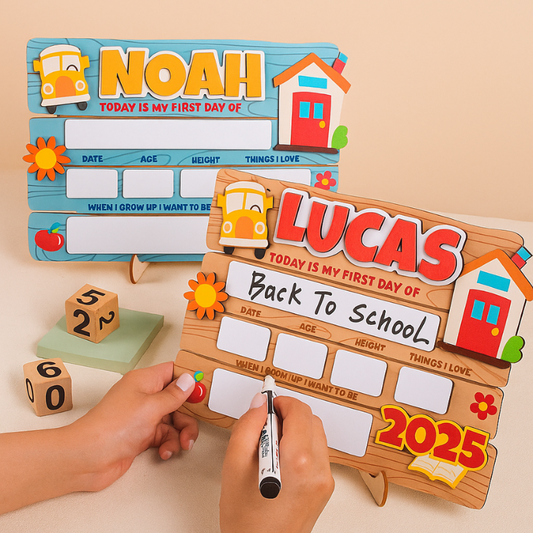 Personalized First Day of School Sign